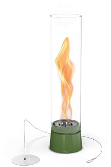 höfats Spin air 900 Grün – Tischfeuer für Indoor & Outdoor - moderner Bioethanol-Tischkamin mit Langer Brenndauer - Innovative Bio-Burner-Technologie, emaillierter Gussfuß, wärmender Kamin