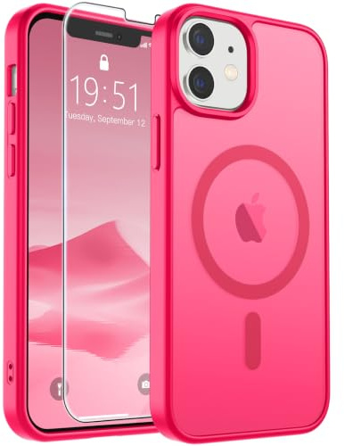 SUPFINE Magnetic for iPhone 12 Mini Case/iPhone 13 Mini Case Hot Pink