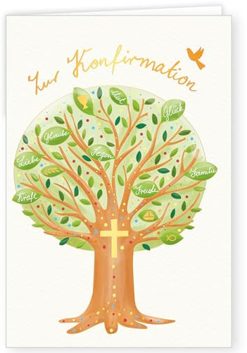 Skorpion Glückwunschkarte zur Konfirmation | 1 Stück mit Umschlag | handgezeichnete Konfirmationskarte, Grußkarte, Klappkarte mit Spruch, innen blanko | gedruckt auf edlem Naturkarton | 11,5 x 17 cm