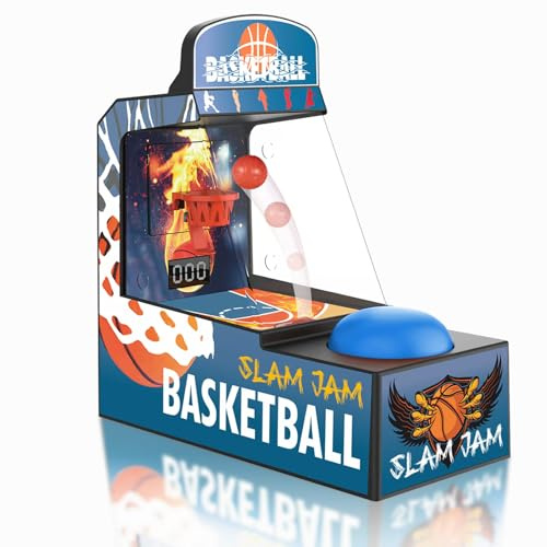 Mini-Basketballspiele, Mini Arcade Basketball Spiel(Blau) | Golden Security Desktop Arcade für Kinder und Erwachsene, Büro Mini Arcade Basketball Spiel, beste Geschenkidee für Kinder