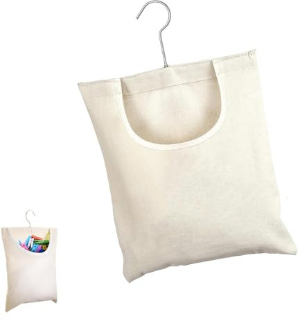 Sac à Pinces à Linge, Panier Pince à Linge a Suspendre, Sac De Rangement pour Pinces À Linge pour Jouets, Chaussette, Objets, 32 x 27cm