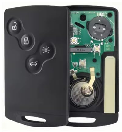 Card Key Compatible Re Nault Clio 4™ (2012-2020) and Captur™ (2013-2020) - 4 Buttons, Transponder ID49/ID4A, CR2032 Battery, VA2/VA6 Blade