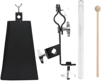 JISADER Percussion Pedal Mount Cowbell Clamp Musical Instrument Noise Maker Cowbell Instrument, C Set