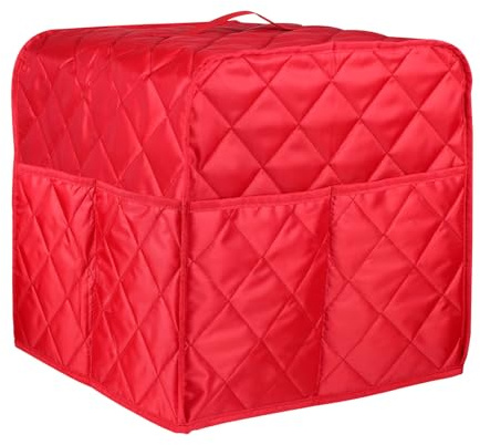 KochSync Staubschutzabdeckung für Thermomix TM5/TM6 – Rot Abdeckhaube mit 4 Taschen, Wasserdicht & Antibakteriell (Polyester + Baumwolle) - Thermomix tm Hülle