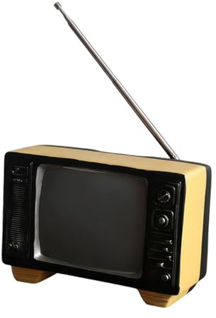 Milageto Vintage Radio Ornament Resin Statue Creative Decorative Home Decoration Coffee Table Decor Sculpture for Housewarming Window, yellow