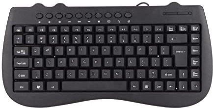 Plyisty Clavier Multimédia Filaire Mince avec Interface USB 95 Touches, Clics Silencieux, Plug and Play pour Une Utilisation Générale au Bureau (Anglais)