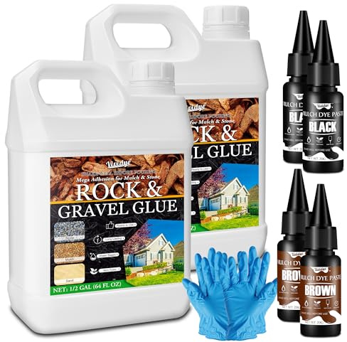 Liant pour Gravier - 4L Colle Cailloux Extérieur avec Colorant 2 Couleurs | Résistante aux Intempéries, Longue Durée | Stabilisateur de Gravier Puissant pour Pierre, Pailli, Copeaux de Bois, écorces