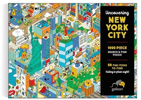 Galison Uncovering NYC – 1000 Piece Puzzle Featuring 50 Fun Items Hidden Within New York City Life