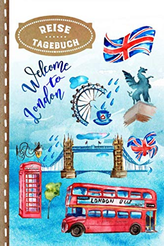 Reisetagebuch: London Kinder Reise Aktivitätsbuch zum Ausfüllen, Eintragen, Malen, Einkleben A5 - Ferien unterwegs Tagebuch zum Selberschreiben - Urlaubstagebuch Journal für Mädchen, Jungen