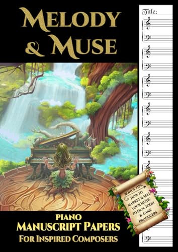Melody & Muse Piano Manuscript Papers for Inspired Composers + Bonus Tips: How to Market & Sell Your Music to Film, Toon & Game Producers