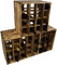 Kistenkolli Altes Land 3er Set -Geflammtes Weinregal für bis zu 16 Flaschen 40x40x27 cm Wein Regal | Flaschenregal