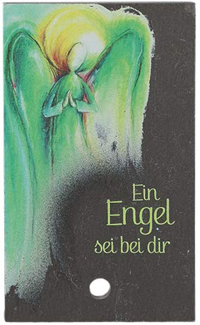 Schieferrelief Ein Engel sei bei dir, zum Aufstellen 10cm