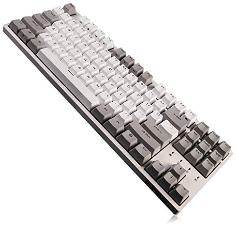 DURGOD Taurus K320 TKL Mechanical Keyboard, USB-C Wired Office/Gaming Keyboard - Cherry MX Brown | 87 Keys ANSI US American Layout - Natural White
