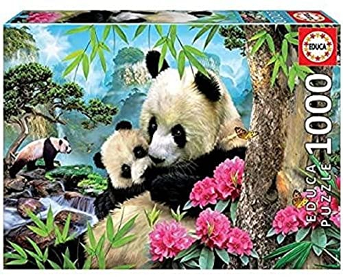 Educa - Puzzle 1000 Teile für Erwachsene | Kuschelnde Pandas, 1000 Teile Puzzle für Erwachsene und Kinder ab 14 Jahren, Tierpuzzle (17995)