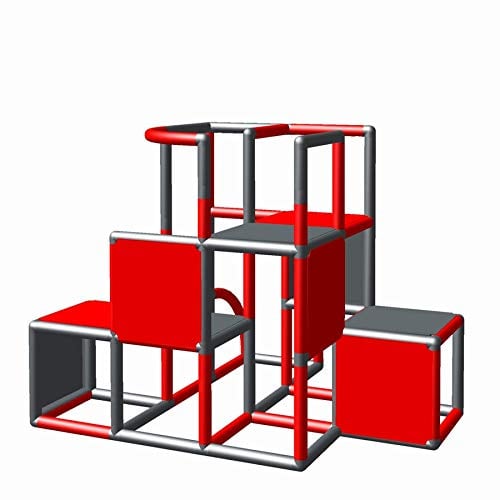 move and stic 875056 - Grundbaukasten Profi für Kinder ab 1 Jahr für Kinderzimmer und Garten grün apfelgrün Titan grau rot (rot titangrau)