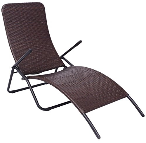 Fesjoy Lounge-Sessel Patio Klappliege Gartenstuhl aus Holz Verstellbare Liege Liege Liege für Beach Yard Pool Bamboo Deck Chair