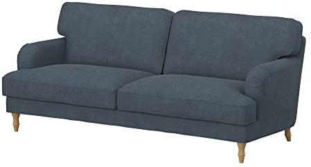 Soferia Sofabezug Kompatibel Mit Stocksund 3er-Sofa Sofaüberzug Sofaüberwurf Sofaschoner Cover Wasserabweisend Fleckschutz Softi Grau Anthrazit