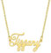 KISPER 18K Gold vergoldet Edelstahl personalisierte Name Anhänger Halskette, Tiffany