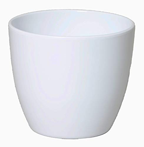 INNA-Glas Portafiori Ceramica, Bianco, 29cm, Ø36cm - portavasi/vasi per Piante