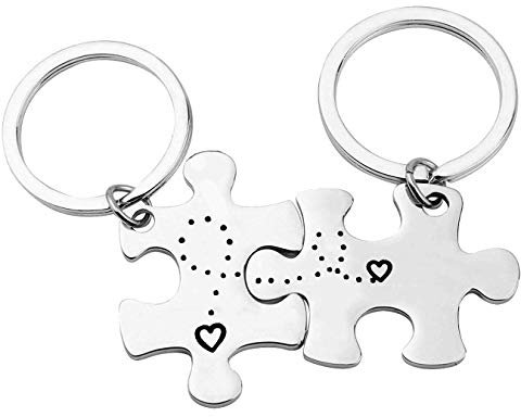 Anniversary Keyring Gifts for Boyfriend Girlfriend Husband Wife Valentines Day Gifts Wedding Anniversary Christmas Birthday Gift Couple Keyring Gift for Him and Her