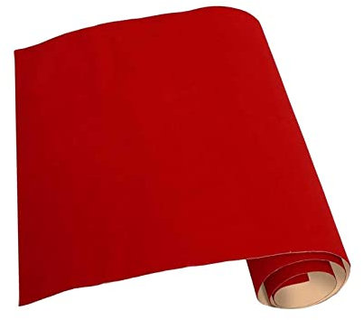 Velvet Fabric Adhesive Back Sheets, Self Adhesive Velvet Fabric for Jewelry Box, Drawer, Material Curtains, Sofa, Cushion, Red
