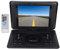 ASHATA Lecteur DVD Portable 12 avec écran Pivotant Haute Luminosité à 270°, Prend en Le Lecteur AV/TV/récepteur Radio FM/Lecteur de Carte/DVD/Jeu, Télécommande (Noir)(EU)