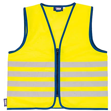 ABUS Kinder-Warnweste Lumino Reflex Vest Kids - Sicherheitsweste für bessere Sichtbarkeit bei Tag und Nacht - mit Reißverschluss - Größe M