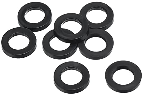 PATIKIL M10 Rondelle Plate Caoutchouc, 8 Paquet 10mm ID 16mm OD Étanchéité Entretoise Joint Anneau pour Robinet Tuyau Eau Tuyau Fixation Boulon,Noir