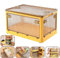 Akis Home Aufbewahrungsbox mit Deckel, 56L Boxen Aufbewahrung Ordnungsboxen Storage boxes Kisten, Kunststoffbox Plastikbox Stapelkisten Lagerboxen mit Rollen groß (Gelb)