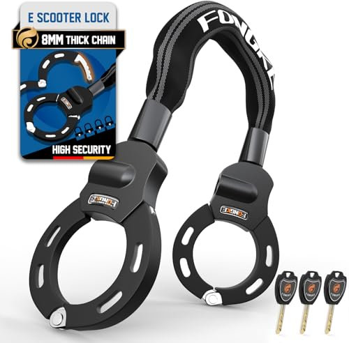 Candado Patinete Electrico, Candado Bicicleta Antirrobo, Cadena Moto de 8MM de Espesor, Alta Seguridad Candado de Cadena, Accesorios para Patinete Electrico y Bicicletas Eléctricas