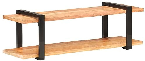 ShGaxin Meuble TV, meuble TV, meuble TV, meuble TV, meuble TV, meuble TV, meuble TV, meuble de salon, table TV en bois massif d'acacia 130 x 40 x 40 cm