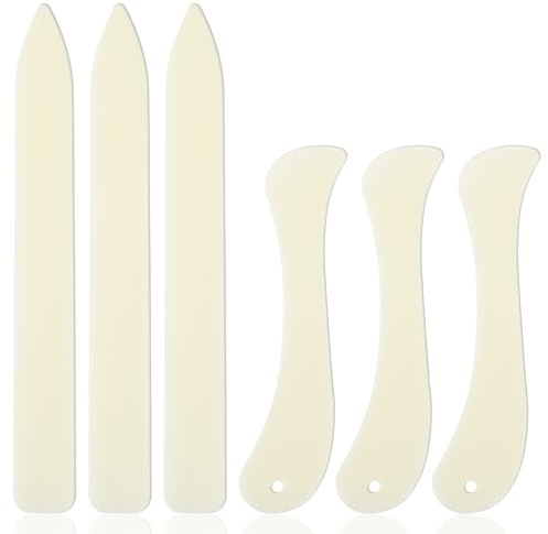 AOZUO 6 Stück Falzbrett Für Papier, Falzbein Für Papier Buchbinderleim Falzstift Papier Falzset Schneideset Kunststoff Bone Folder Für Präzises Falten Ideal Für Papierhandwerk Kartenherstellung