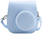 QICNMFA Camera Case Fit for Fujifilm Instax Mini 12 11 9 8 8+ Camera, PU Leather Protective Case with Pockets and Adjustable Shoulder Strap (Pastel Blue)