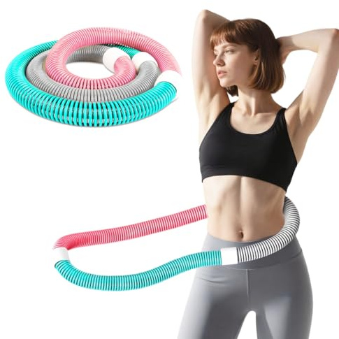 Hula Hoop suave con peso para adultos, plegable para adelgazar, aro de primavera suave, aro de resorte, cintura para fitness, compás para el hogar, gimnasio, escuela, 1,4 kg