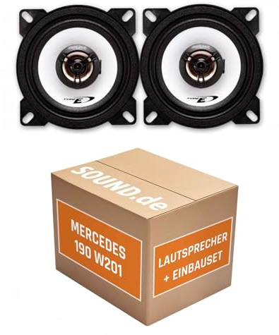 Lautsprecher Boxen Einbaupaket für Alpine SXE-1025S kompatibel mit Mercedes 190 W201 vorne | 2X Tief-Mitteltöner mit integriertem Hochtöner 180W MAX