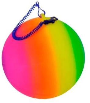 Van Manen Regenbogenball mit Schnur - bunter Spielball für Kinder
