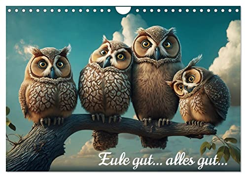 Eule gut... alles gut! (Wandkalender 2025 DIN A4 quer), CALVENDO Monatskalender: Wenn das Jahr wie im Flug vergeht: ein bezaubernder Eulen-Kalender zum Schmunzeln und Verweilen! (CALVENDO Tiere)
