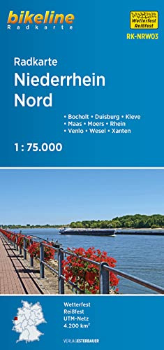 Radkarte Niederrhein Nord (RK-NRW03): Bocholt – Duisburg – Wesel – Kleve – Moers – Xanten – Maas – Rhein – Lippe (Bikeline Radkarte)
