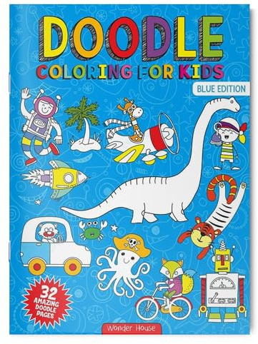 Doodle Coloring For Kids - Blue Edition