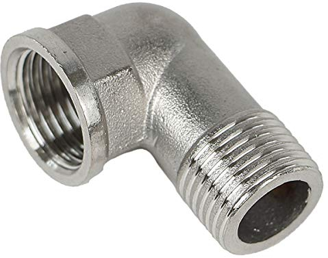 Gewinde in L Form AG IG Fitting Doppelnippel Muffe 3/4' oder 1/2 Zoll Gewinde, Gewinde-Modell:L9 1/2 IG-1/2 AG aus Edelstahl