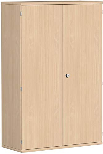 Geramöbel Flügeltürenschrank, 3 Dekor-Einlegeböden, abschließbar, 1000x425x1536, Buche/Buche