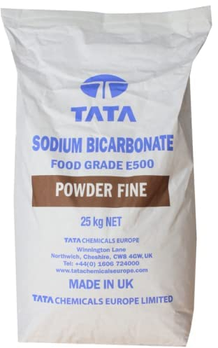 Hexeal 25kg TATA Sodium Bicarbonate Bulk – 25kg Bag – Deodorises & Removes Grime – Large Food Grade Baking Soda for Industrial, Commercial & Home Use – For Cooking, Baking & Home Cleaning – FCC E500