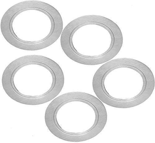 5 Pack | Bright 2.6W LED Under Cabinet Spot Lights & Driver Kit | Stainless Steel & Warm White | Recessed Flush Mounted Fitting | Kitchen Worktop Counter Cupboard Down Light | Modern Round Lighting