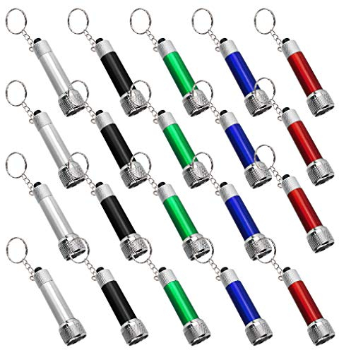 Bantoye Lot de 20 mini lampes de poche à LED 6,9 cm 5 ampoules LED pour enfants, camping, fête, 5 couleurs
