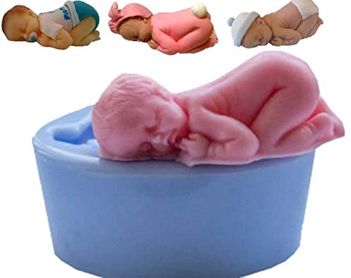 Inception Pro Infinite - Silikonform für 3 Kinder mit Windel - Babys - Zuckerpaste - Kuchen - Pfannkuchen - Fondants - Muffins - Dekorationen - Lebensmittelgebrauch - Küche