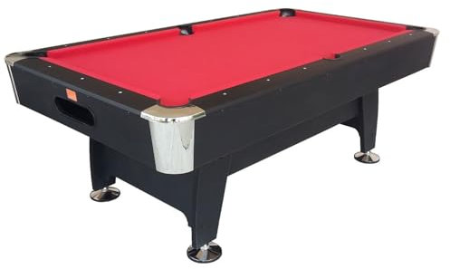 Biliardo BLACK NORMAN LIGHT (panno rosso) - 214 x 123 cm - con ritorno di biglia ed tutti gli accessori