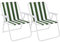 2'er Set Campingstuhl Faltstuhl Stoff Oxfort Klappstuhl Anglerstuhl Regiestuhl Angelstuhl Metall B 53 x T 46 x H 74 cm, Farben:Grün-Weiß gestreift