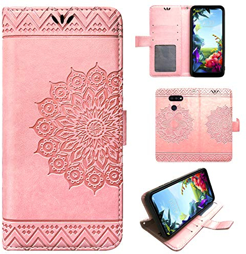 betterfon Hülle Kompatibel mit LG K40S | Klapphülle Schutzhülle mit Kartenfächer Kompatibel für K40S | Magnetverschluss Flip Case | Rosegold