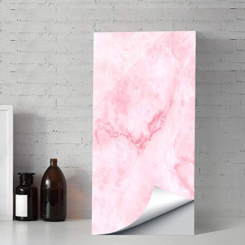 oumomy 30cmx60cm 4 Pezzi Adesivi per Piastrelle Modello in Marmo Autoadesivo Impermeabile Cucina Bagno Vinile Adesivi Murali Adesivo per Piastrelle-Rosa