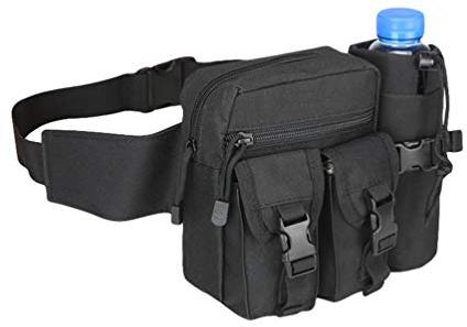 Tookang Tragbar Taktisch Hüfttasche mit Trinkflasche Behälter Gürteltasche zum Wandern Radfahren Klettern Angeln Wasserdicht militärisch Taille Gürtel Multifunctional Bauchtasche